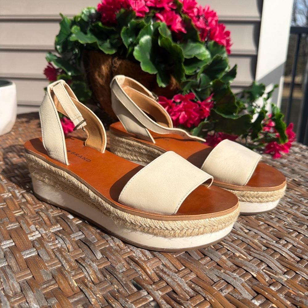 Lucky Brand Cream Espadrille Platform Sandals